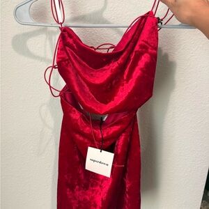 Superdown Vibrant Red Velvet set